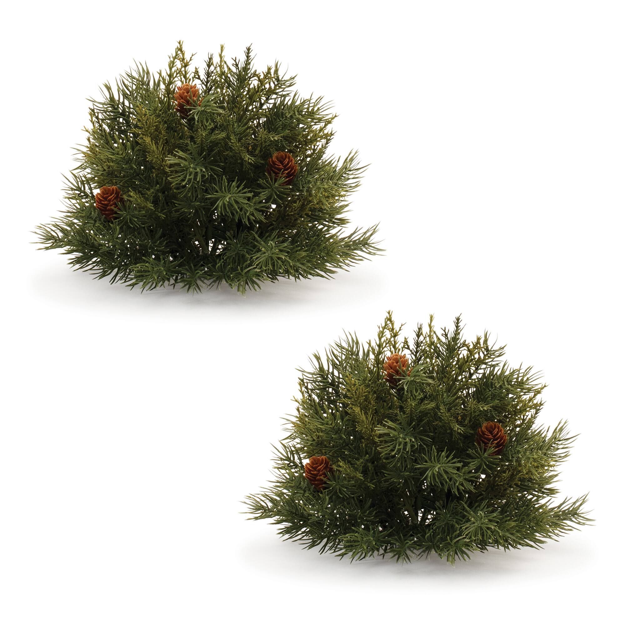 7" Pine Half Orb with Pinecones, 2ct.